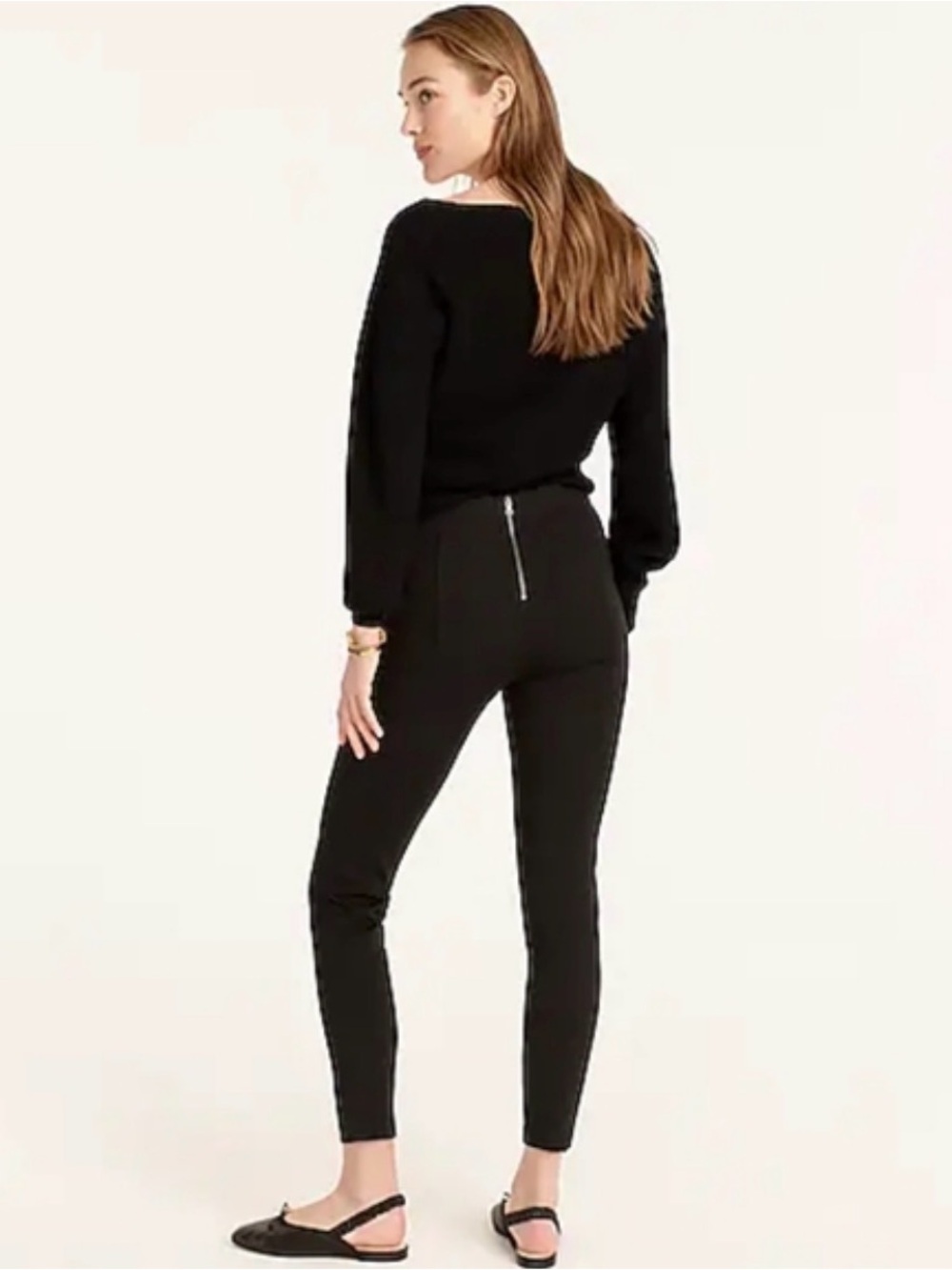 J.Crew Pixie Black Ponte Back Zip Pants Size 4S